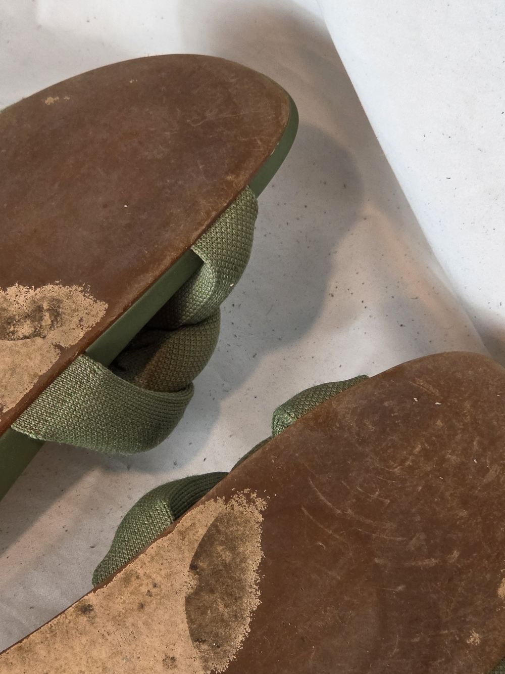 Rothy's Bubble Slide Sandals Size 10 Olive Green Braided - Picture 8 of 13